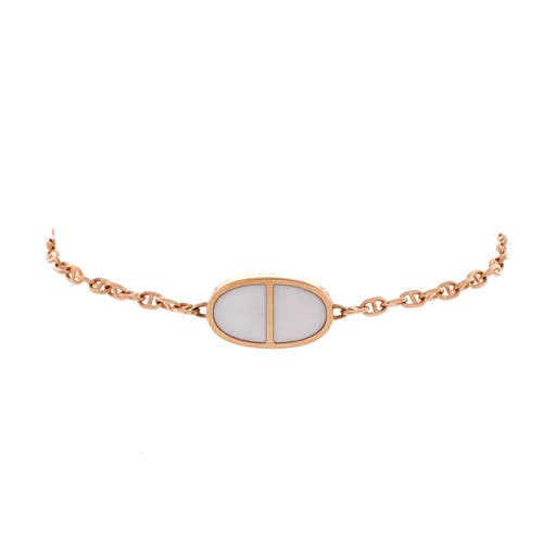 Pre-Owned Hermes Pre-Owned Hermes Chaine d'Ancre Verso Bracelet 18K Rose Gold with Ceramic