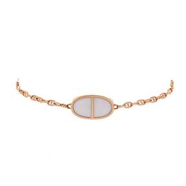 Pre-Owned Hermes Pre-Owned Hermes Chaine d'Ancre Verso Bracelet 18K Rose Gold with Ceramic