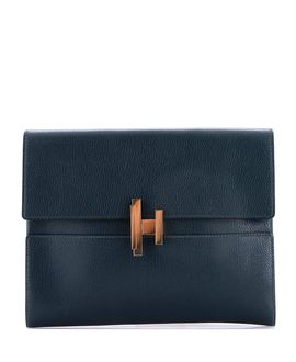 Pre-owned Hermes Pre-Owned HERMES Cinhetic Clutch Chevre Chamkila