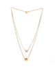 Pre-owned Hermes Pre-Owned HERMES Clou d'H Double Pendant Necklace 18K Rose Gold with Diamonds, 16.25 - 2