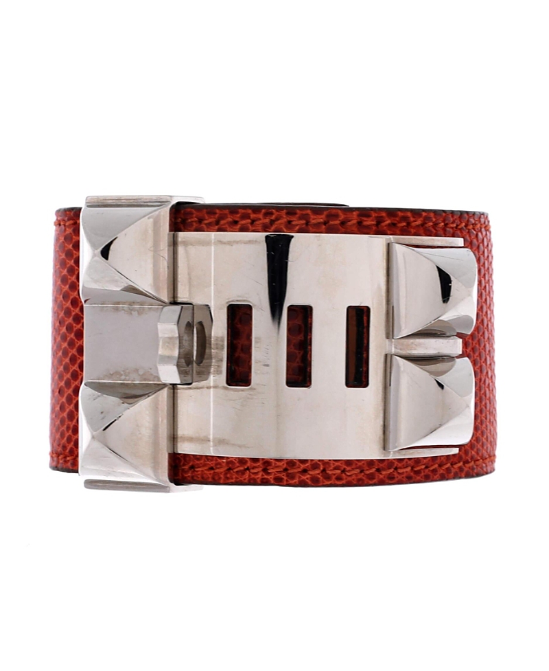 Pre-owned Hermes Pre-Owned HERMES Collier de Chien Bracelet Lizard