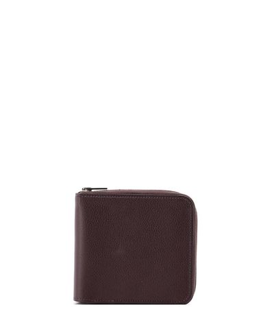Pre-owned Hermes Pre-Owned HERMES Compact Zipengo H Verso Bifold Wallet Leather