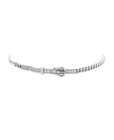 Pre-owned Hermes Pre-Owned Hermes Etriviere Chain Bracelet 18K White Gold with Diamonds