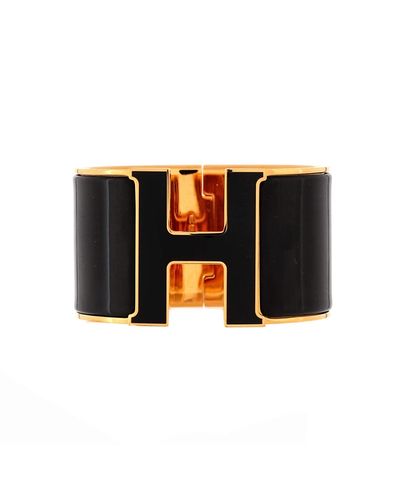 Pre-owned Hermes Pre-Owned HERMES Extra Wide Clic H Bracelet Enamel