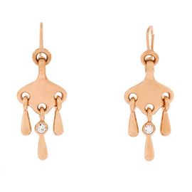 Pre-Owned Hermes Pre-Owned Hermes Filet d'Or Earrings 18K Rose Gold and Diamond