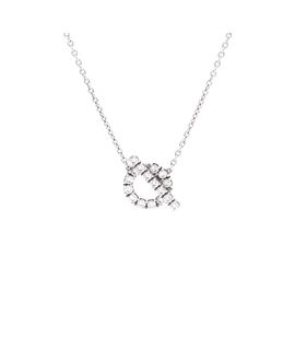 Pre-owned Hermes Pre-Owned HERMES Finesse Pendant Necklace 18K White Gold and Diamonds, 16