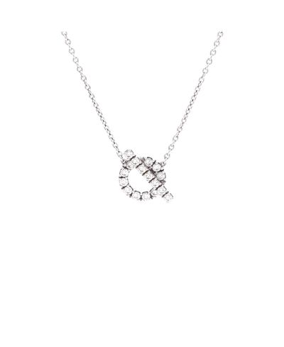 Pre-owned Hermes Pre-Owned HERMES Finesse Pendant Necklace 18K White Gold and Diamonds, 16