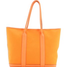 Pre-Owned Hermes Pre-Owned Hermes Garden Party Zip Tote Toile and Leather 36