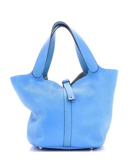 Pre-owned Hermes Pre-Owned HERMES Gm Bicolor Picotin Lock Bag Clemence with Swift