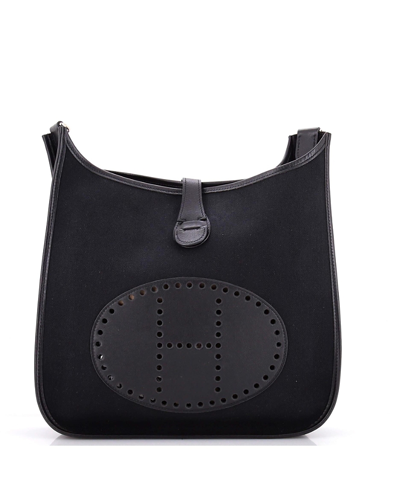 Pre-owned Hermes Pre-Owned HERMES Gm Evelyne Bag Gen I Toile and Leather