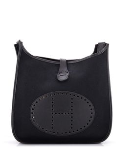 Pre-owned Hermes Pre-Owned HERMES Gm Evelyne Bag Gen I Toile and Leather
