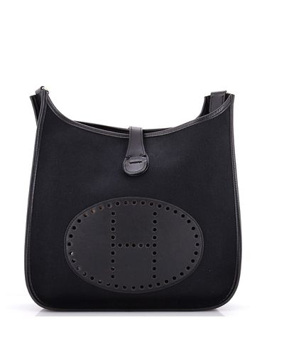 Pre-owned Hermes Pre-Owned HERMES Gm Evelyne Bag Gen I Toile and Leather