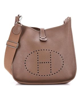 Pre-owned Hermes Pre-Owned HERMES Gm Evelyne Iii Clemence Leather Crossbody