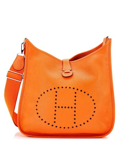 Pre-owned Hermes Pre-Owned HERMES Gm Evelyne Iii Leather Crossbody