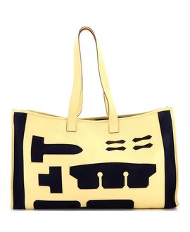 Pre-owned Hermes Pre-Owned HERMES Gm Petit H Skeleton Tote Toile and Leather