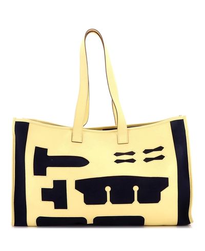 Pre-owned Hermes Pre-Owned HERMES Gm Petit H Skeleton Tote Toile and Leather
