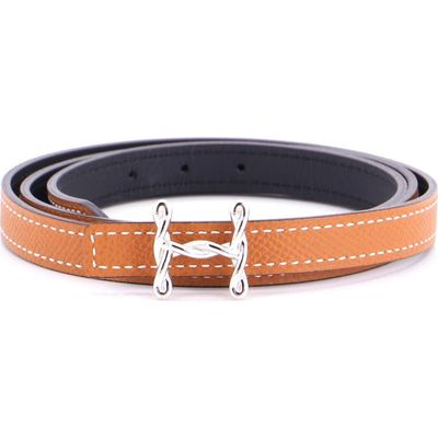 Pre-Owned Hermes Pre-Owned Hermes H Torsade Buckle Reversible Belt Leather Thin