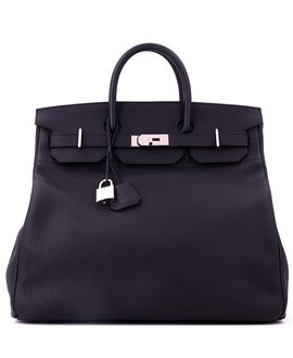 Pre-owned Hermes Pre-Owned HERMES Hac 40 Handbag Black Togo with Palladium Hardware