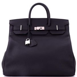 Pre-Owned Hermes Pre-Owned Hermes HAC Birkin Bag Black Togo with Palladium Hardware 40
