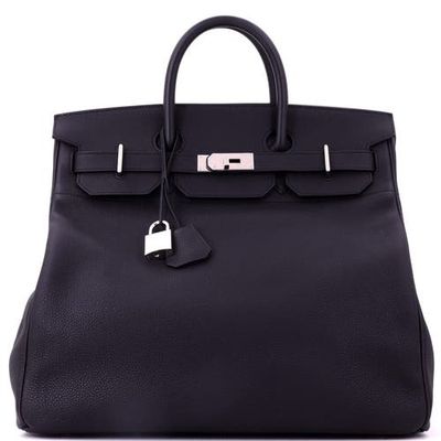 Pre-Owned Hermes Pre-Owned Hermes HAC Birkin Bag Black Togo with Palladium Hardware 40
