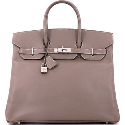 Pre-Owned Hermes Pre-Owned Hermes HAC Birkin Bag Grey Epsom with Palladium Hardware 36 