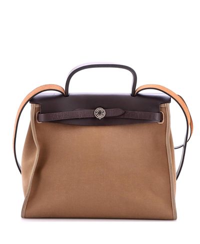 Pre-owned Hermes Pre-Owned HERMES Herbag 31 Leather & Canvas Shoulder Bag
