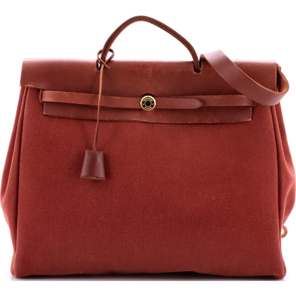 Pre-Owned Hermes Pre-Owned Hermes Herbag Zip Leather and Toile 39
