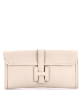Pre-owned Hermes Pre-Owned HERMES Jige Elan Evercolor Leather Clutch