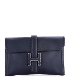 Pre-owned Hermes Pre-Owned HERMES Jige Pm Epsom Leather Clutch
