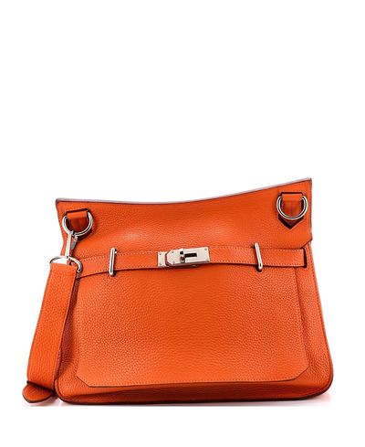 Pre-owned Hermes Pre-Owned HERMES Jypsiere 34 Clemence Leather Turn Lock Crossbody