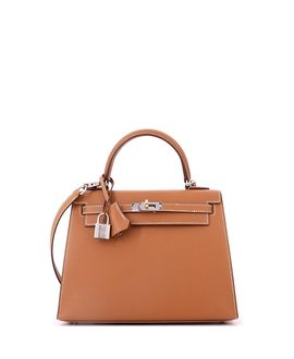 Pre-owned Hermes Pre-Owned HERMES Kelly 25 Handbag Brown Epsom with Electrum Hardware