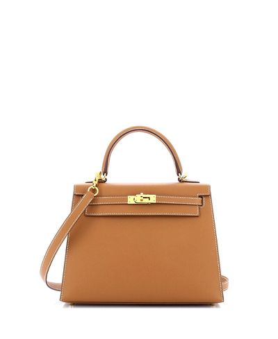 Pre-owned Hermes Pre-Owned HERMES Kelly 25 Handbag Brown Epsom with Gold Hardware