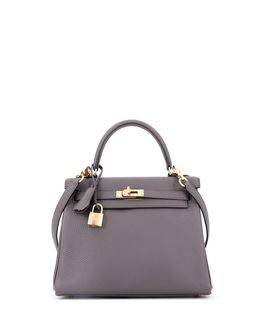 Pre-owned Hermes Pre-Owned HERMES Kelly 25 Togo Leather Gold Tone Top Handle Bag