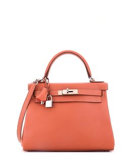 Pre-owned Hermes Pre-Owned HERMES Kelly 28 Evercolor Leather Satchel