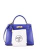 Pre-owned Hermes Pre-Owned HERMES Kelly 28 Handbag Blue Tadelakt with Gold Hardware - 2