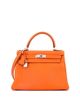 Pre-owned Hermes Pre-Owned HERMES Kelly 28 Handbag Orange Clemence with Palladium Hardware - 1