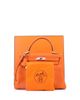 Pre-owned Hermes Pre-Owned HERMES Kelly 28 Handbag Orange Clemence with Palladium Hardware - 2