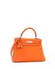 Pre-owned Hermes Pre-Owned HERMES Kelly 28 Handbag Orange Clemence with Palladium Hardware - 3