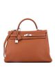 Pre-owned Hermes Pre-Owned HERMES Kelly 35 Handbag Brown Clemence with Palladium Hardware - 1
