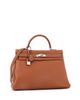 Pre-owned Hermes Pre-Owned HERMES Kelly 35 Handbag Brown Clemence with Palladium Hardware - 3