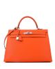 Pre-owned Hermes Pre-Owned HERMES Kelly 35 Handbag Orange Epsom with Palladium Hardware - 1