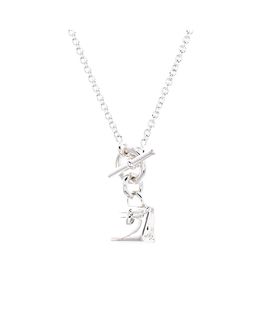 Pre-owned Hermes Pre-Owned HERMES Kelly Amulette Pendant Necklace Sterling Silver, 16
