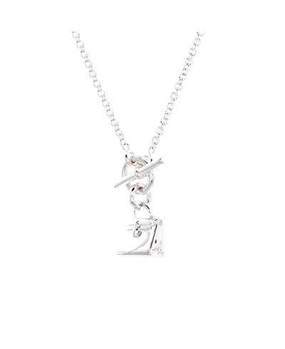 Pre-owned Hermes Pre-Owned HERMES Kelly Amulette Pendant Necklace Sterling Silver, 16