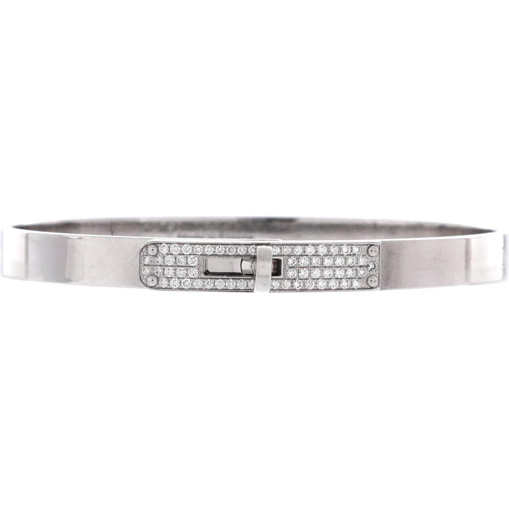 Pre-Owned Hermes Pre-Owned Hermes Kelly Bracelet 18K White Gold and Pave Diamonds Small 