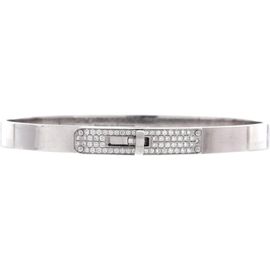 Pre-Owned Hermes Pre-Owned Hermes Kelly Bracelet 18K White Gold and Pave Diamonds Small 
