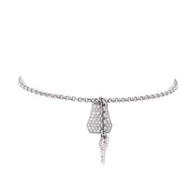 Pre-Owned Hermes Pre-Owned Hermes Kelly Clochette Chain Bracelet 18K White Gold with Pave Diamonds Small