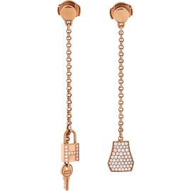 Pre-owned Hermes Pre-Owned HERMES Kelly Clochette Drop Earrings 18K Rose Gold and Diamonds