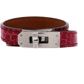 Pre-Owned Hermes Pre-Owned Hermes Kelly Double Tour Bracelet Shiny Alligator