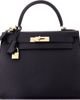 Pre-Owned Hermes Pre-Owned Hermes Kelly Handbag Black Epsom with Permabrass Hardware 28  - 1