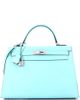 Pre-Owned Hermes Pre-Owned Hermes Kelly Handbag Blue Epsom with Palladium Hardware 32  - 1